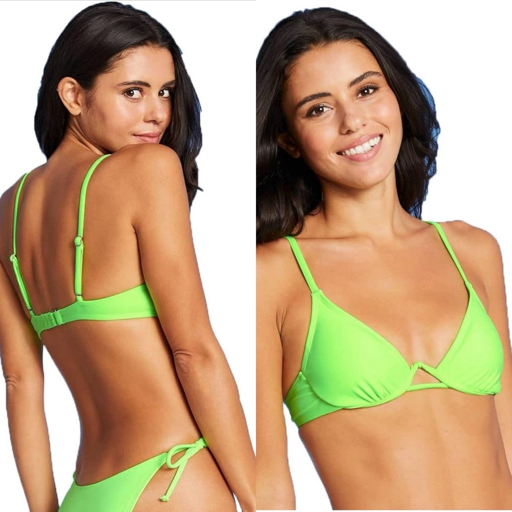 NWOT Juniors' Underwire Bikini Top - Xhilaration Lime Green Size‎ Medium 4-6